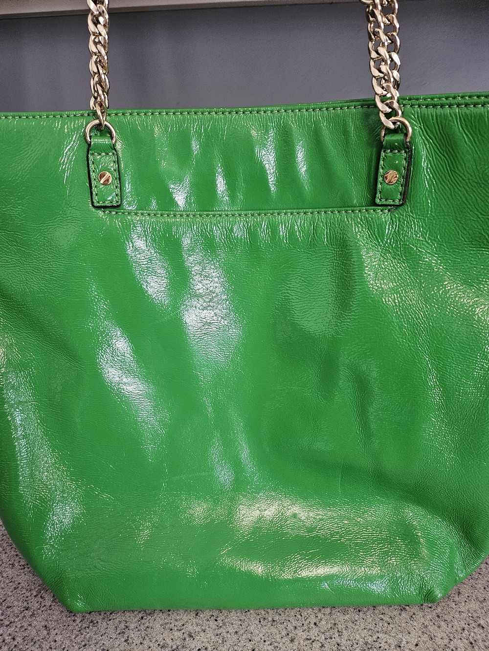 MICHAEL KORS Green Leather Tote with Gold Hardware - Picture 10 of 11